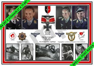 162 Aviation Art Luftwaffe Pilot Erich Hartmann Jg 52 Knights Cross Ww2 Poster