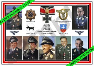 227 Aviation Art Luftwaffe Pilot Knights Cross Ww2 Hans Ulrich Rudel