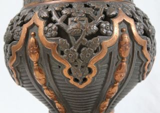Antique B&H Bradley & Hubbard Bronze Copper Oil Lamp Acanthus Leaf Ornate Floral 3