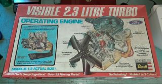Vintage Revell Visible Ford 2.  3 Litre Turbo Operating Engine Model Kit H - 906