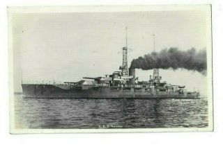 Rppc Photo Postcard Uss Nevada United States Navy Ship Battleship World War Two