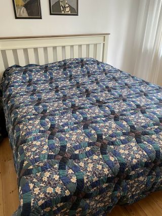 Handmade Patchwork Quilt Bedspread King Vintage Heirloom Country 275 X 275