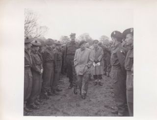 Press Photo Ww2 Gen Montgomery & 11th Bn Royal Scots Fusiliers Feb 44