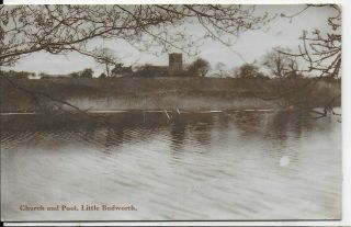 Rare Vintage Postcard,  The Church And Pool,  Little Budworth,  Cheshire,  1920