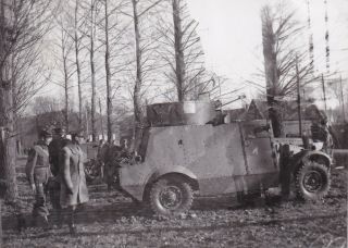 Press Photo Ww2 Bef King George & 12th Lancers Armoured Cars Dec 39