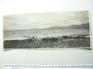 Photograph Showing Royal Navy Ship Hms Suffolk & Others At Weihaiwei China 1931