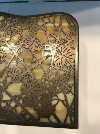 Vintage Tiffany Studios NY Grapevine Caramel Slag and Bronze Letter Holder 1008 5