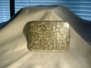 Vintage Heavy Sterling Silver Cigarette Or Other Case 4 1/4 " X 3 " - 100 Grams