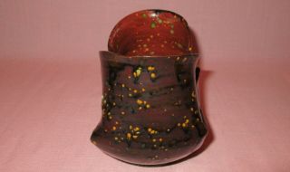 George E Ohr 19th C Antique American Art Pottery Crimped Folded Vase 5.  25 