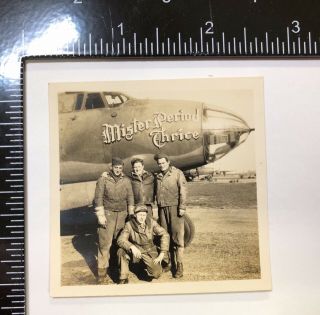 Ww2 Photo Army Air Force B26 451st Bomber Squadron Nose Art Mister Period Thrice