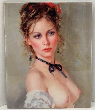 Kpm Style Porcelain Painting Plaque Of The Young Pretty Girl
