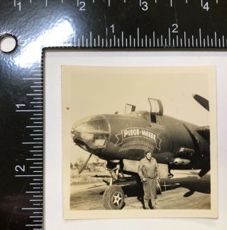 Ww2 Photo Army Air Force B26 451st Bomber Squadron Nose Art Piece Maker Mechanic