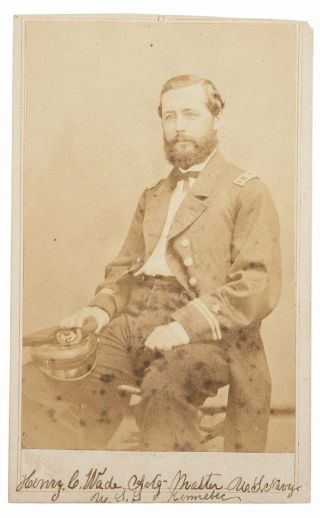 1860s Civil War Navy Officer Signed Cdv Photograph - Master Wade Uss Kennebec