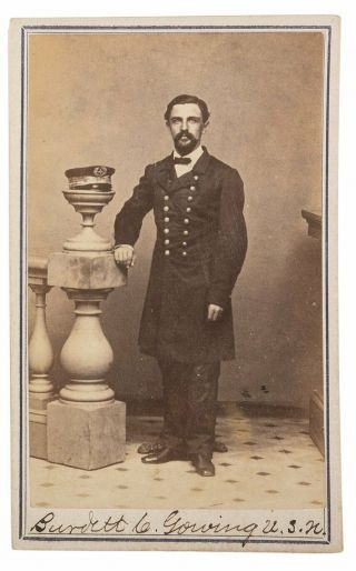 1860s Civil War Navy Officer Signed Cdv Photograph - Burdett Gowing Uss Kennebec