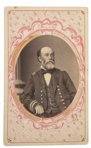 1860s Civil War Navy Commander Charles Boggs Cdv Photograph - Brown Water Navy