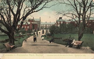 Rare Vintage Postcard - Alexandra Park,  Belfast - Northern Ireland (sep 1914).