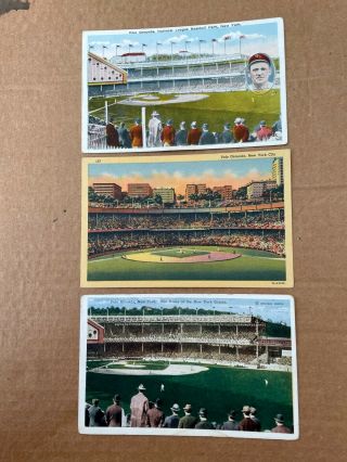 Vintage Postcards (3) The Polo Grounds York City Manhattan Giants Baseball