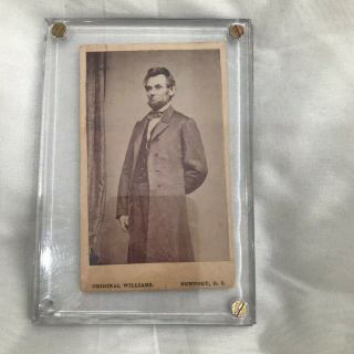 Rare Civil War Era Cdv Image Of Standing President Abraham Lincoln / Back Mark