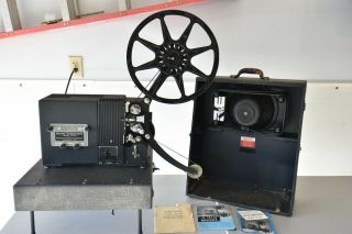 Vintage Eastman Kodak Sound Kodascope Fs - 10 Film Projector Powers On Spins Case