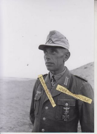 Ww2 Press Photograph Foto Photo Ritterkreuz Trager Afrika Korps Top
