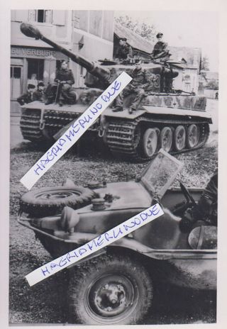 Ww2 Press Photograph Foto Photo Waffen Ss Das Reich Normandy Tiger 44 Top