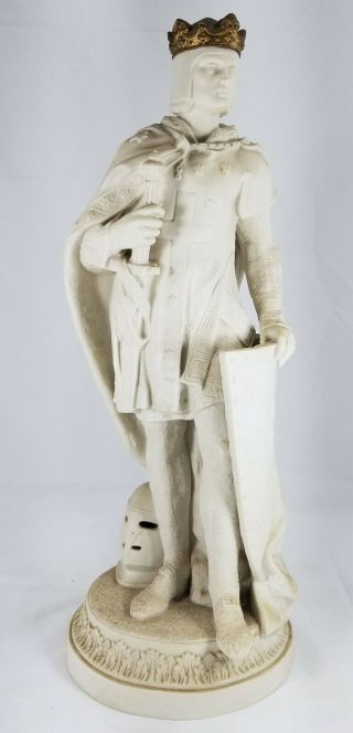 Antique Large Parian Ware Statue Figure English King Copeland Spode Shakespearea