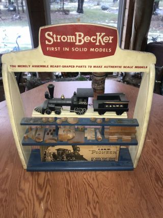 Rare Vintage Strombecker Display Trains Models Wood 1940’s