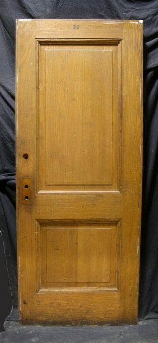 32 " X79 " X1.  75 " Antique Vintage Old Solid Oak Wood Wooden Interior Door 2 Panels
