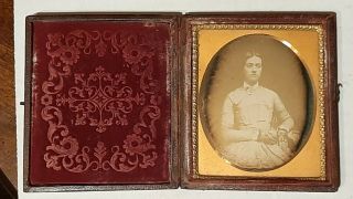 Antique Ambrotype Picture Of A Young Woman.  3.  75 " H.  3.  25w.  Very.