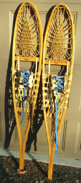 Vintage Vermont Tubbs Snow Shoes 10x56 - S8 W/ Leather Bindings