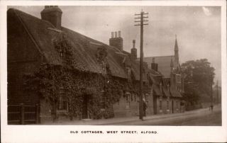 Alford.  Old Cottages,  West Street By Wing & Son,  Stationers,  Alford.