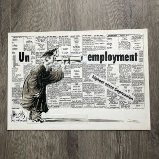 Chicago Sun Times Jack Higgins Political Cartoon Art Unemployment Rate