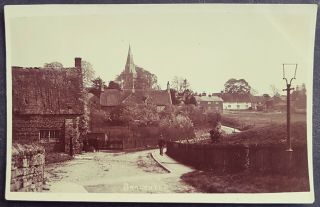 R.  P.  Postcard Old Cottage - Green - St Andrews Church - Broughton Village Northants