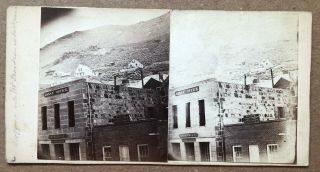 1860s Virginia City Nevada Stereoview Double Sided By Julius Asher