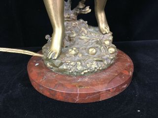 FRENCH BRONZED SPELTER FIGURAL MAIDEN LAMP SIGNED RANCOULET - CIRCA 1885 5