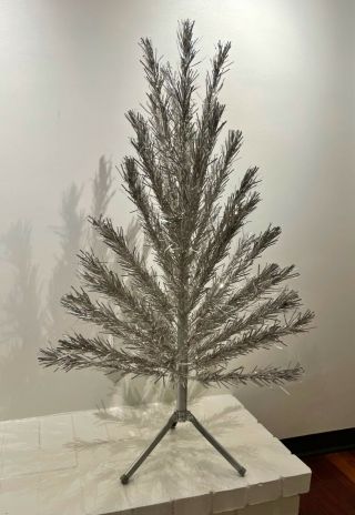 Vintage Evergleam 4 - Foot Aluminum Christmas Tree With Tripod
