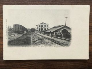 China Old Postcard Yunnan Yunam Phu Lang Thuong Railway Station
