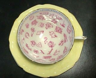 Paragon Rare Fortune Telling Teacup & Saucer Tasseography Chippendale C.  1935