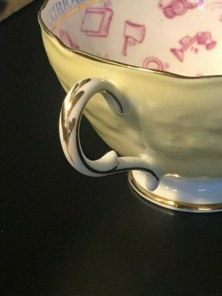 PARAGON rare FORTUNE TELLING Teacup & Saucer TASSEOGRAPHY Chippendale c.  1935 4