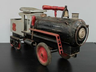 Vintage 1920s Keystone Railroad 6400 Ride On Locomotive Toy 10004