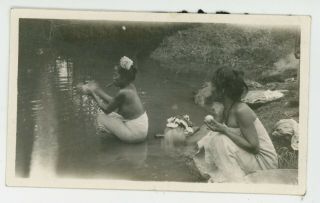 Pre Ww2 1920 Philippines Photograph Manila Baguio Women Cigars Laundry Photo