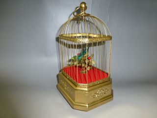 Antique German KARL GRIESBAUM Singing Bird Cage Music Box Automaton (See Video) 3