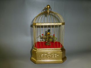 Antique German KARL GRIESBAUM Singing Bird Cage Music Box Automaton (See Video) 6