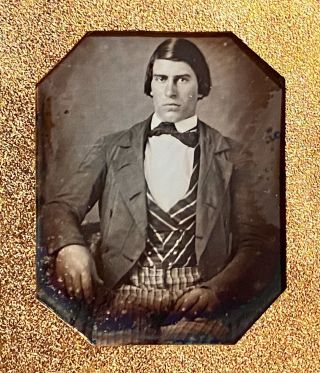 Early Daguerreotype Whole Case 6th Plate Young Man Fancy Vest