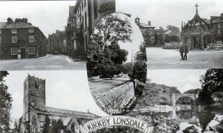 Kirkby Lonsdale Multi View Rp Old Postcard Turner Good Cond