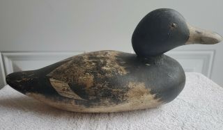 Antique/vintage Mason? Bluebill Wood Duck Decoy Paint/glass Eyes/wt 