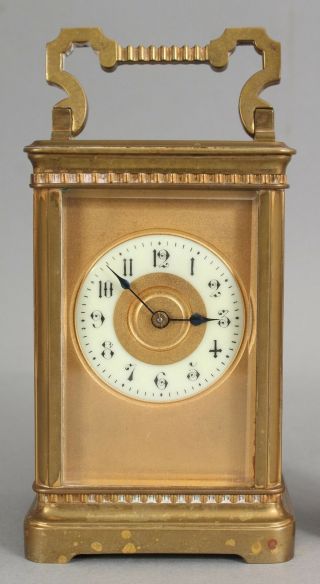 Large Antique 19thC French Gold Gilt Bronze Carriage Clock, 3