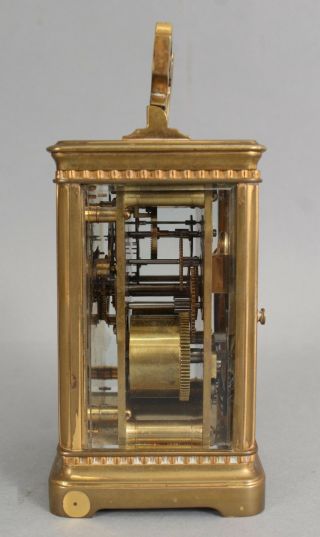 Large Antique 19thC French Gold Gilt Bronze Carriage Clock, 6