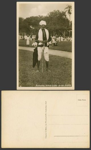 Suriname Old Real Photo Postcard British India Indian Man From The District N.  88