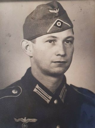 Large Ww2 German Army Soldier Studio Portrait Photo 24 X 18 Cm